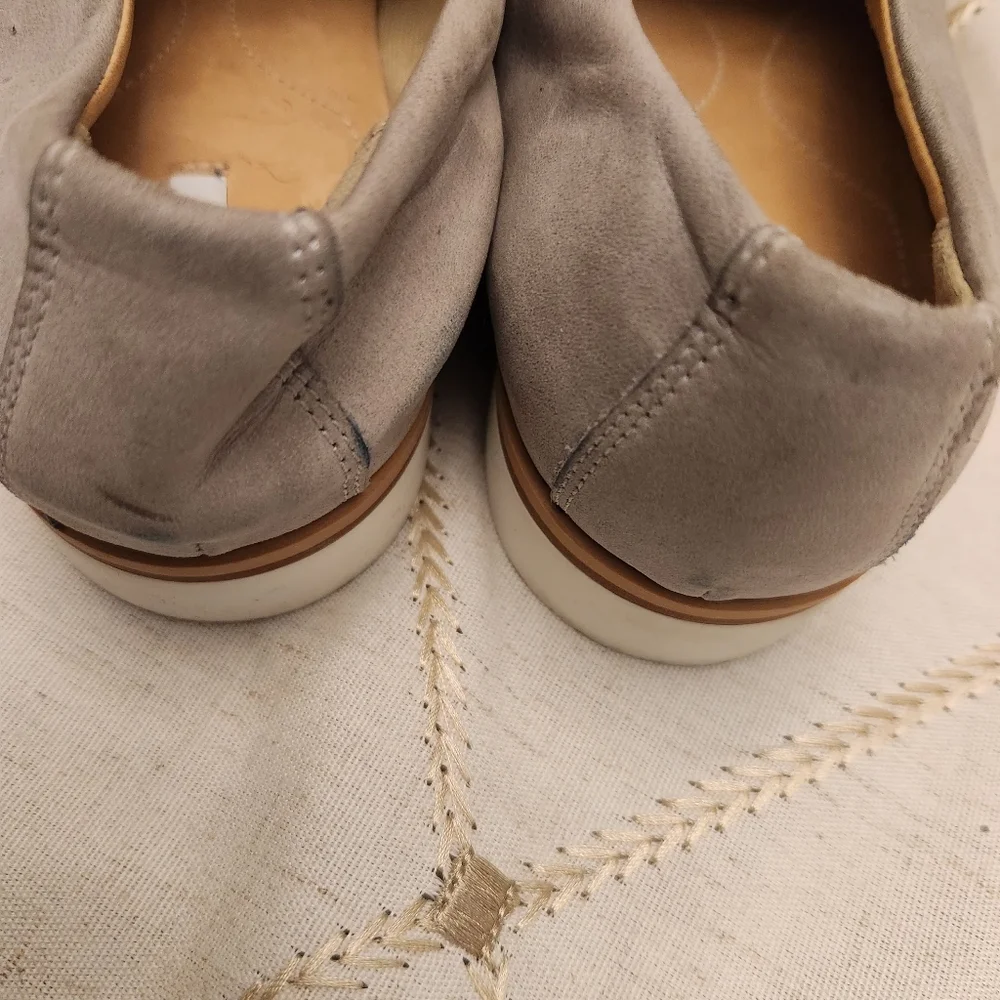 Geox Respira Taupe Suede Slip-On Loafers Size 38‎ Breathable Comfort Shoes - Picture 7 of 10